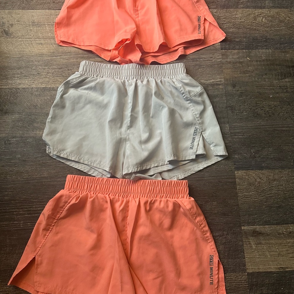 SHEIN Coral and Gray Athletic Shorts